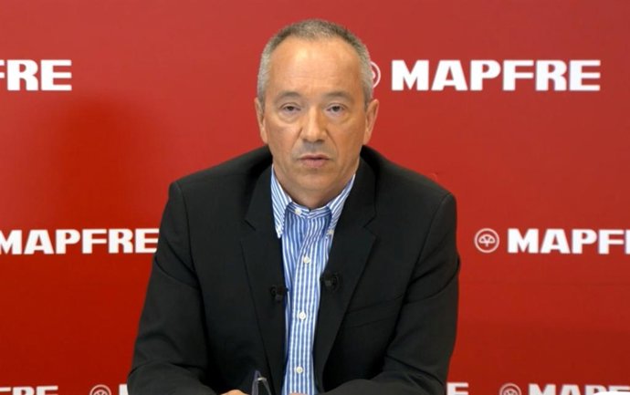 El director general financiero de Mapfre, Fernando Mata, en la presentación de los resultados correspondientes al segundo trimestre de 2020.