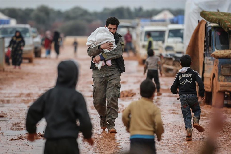 Un campamento de desplazados en la provincia de Idlib, en el noroeste de Siria
