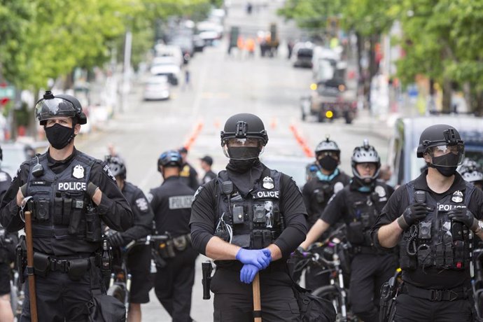 Policía estadounidense en Seattle. 