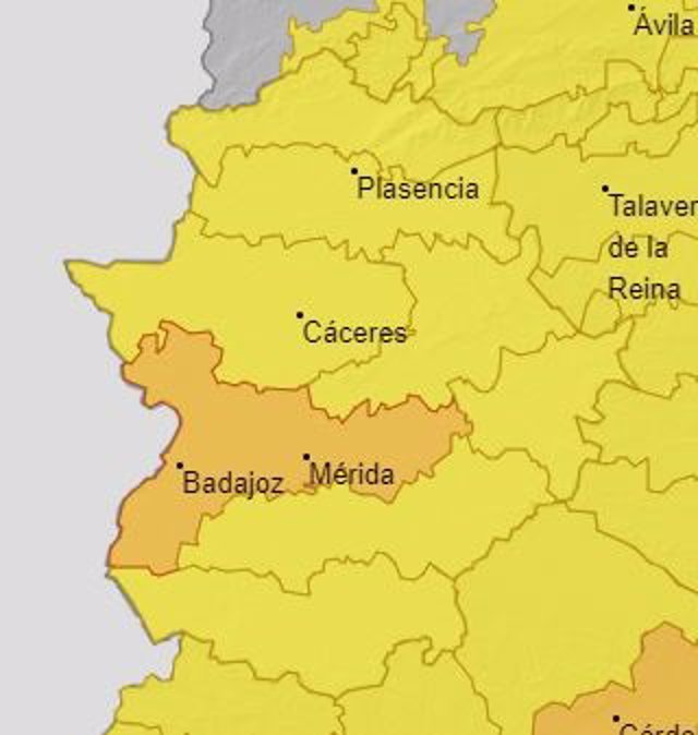 Alertas Extremadura para el 25 de julio