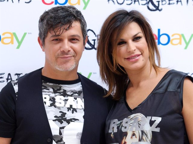 Spanish singer Alejandro Sanz and wife Raquel Perera launch the new Rosas & Beats fashion collection on June 16, 2014 in Madrid, Spain.