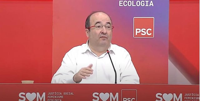 El primer secretario del PSC, Miquel iceta, en la reunión interparlamentaria del PSC a 25 de julio de 2020.
