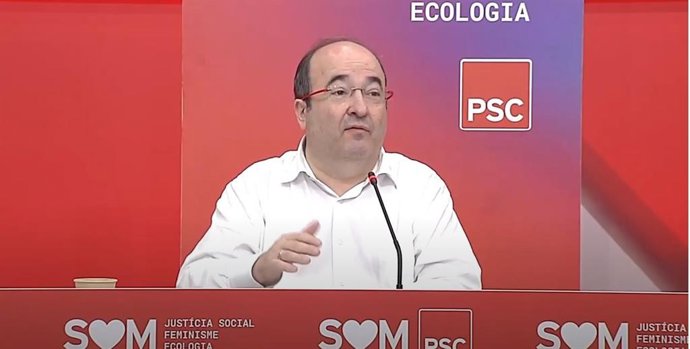 El primer secretari del PSC, Miquel iceta, en la reunió interparlamentaria del PSC a 25 de juliol de 2020.