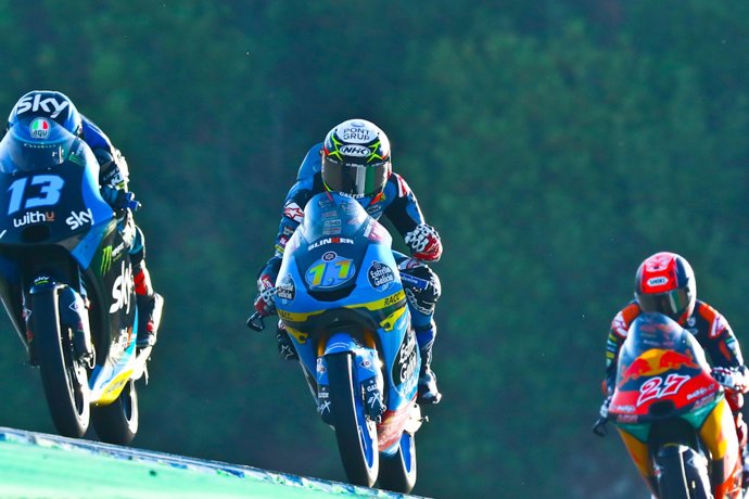 El piloto español de Moto3 Sergio García Dols (Estrella Galicia 0,0) en el GP Andalucía 2020, en el Circuito de Jerez-Ángel Nieto