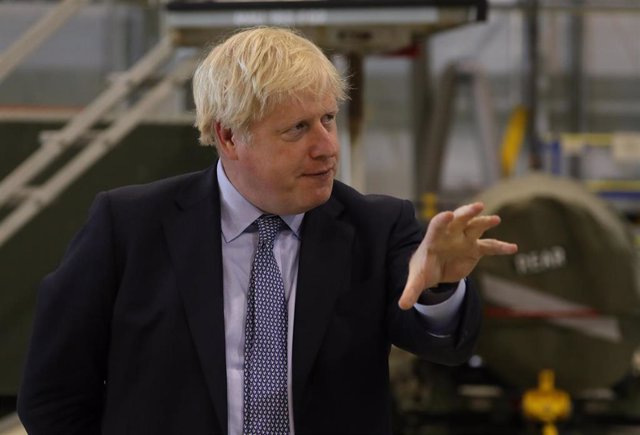 Boris Johnson en una visita a una base de la Fuerza Aérea británica en Lossiemouth