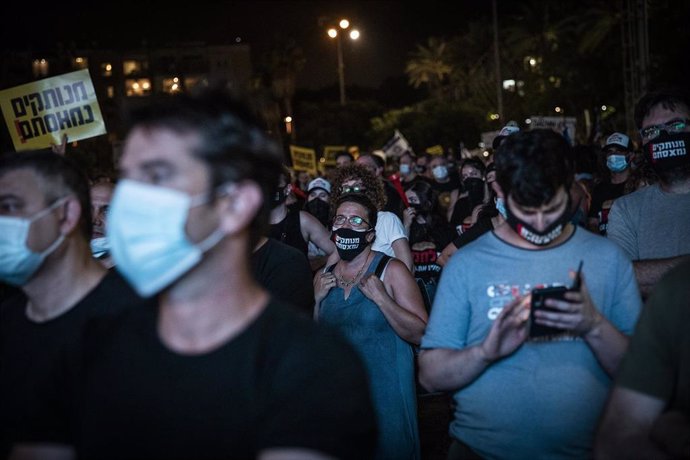 Imagen de archivo de una protesta contra el Gobierno en Tel Aviv