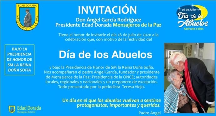 Mensajeros de la Paz celebra hoy con muchas personalidades un Día del Abuelo esp