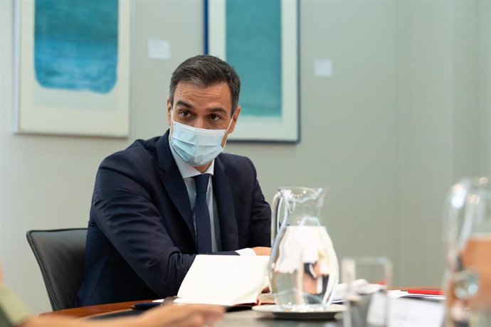 El presidente del Gobierno, Pedro Sánchez, preside la reunión del Comité de Seguimiento del COVID-19, en Moncloa, Madrid (España), a 24 de julio de 2020.