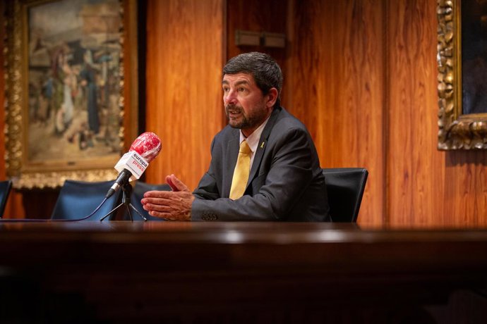 El president de la Cmera de Barcelona, Joan Canadell, durant l'entrevista