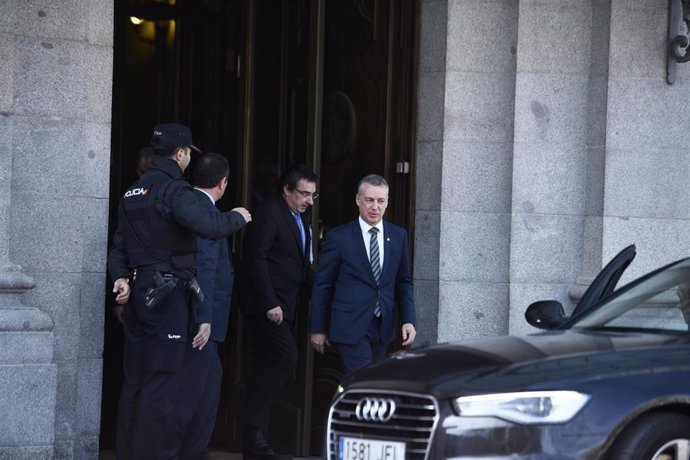 El lendakari del Gobierno Vasco, Íñigo Urkullu sale del Tribunal Supremo tras declarar en la novena jornada del juicio del procés.