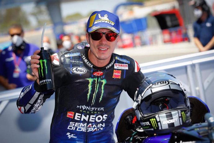 El piloto español de MotoGP Maverick Viñales (Yamaha), segundo en el GP Andalucía 2020 en el Circuito de Jerez-Ángel Nieto