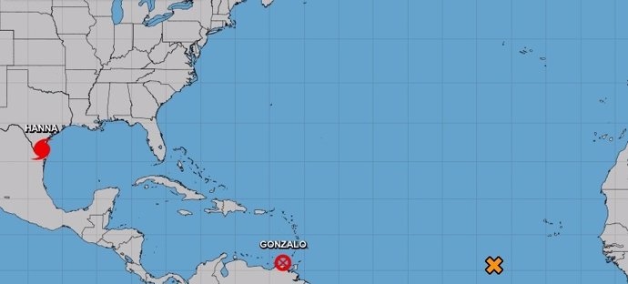 Imagen actual del huracán 'Hanna' ofrecida por el Centro Nacional de Huracanes de Estados Unidos.