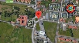Rotonda de Corbán donde se ha registrado un accidente de tráfico con dos heridas muy graves, una de las cuales ha fallecido