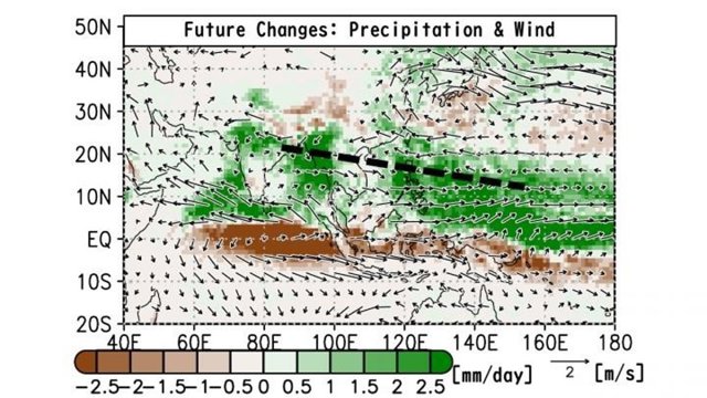 Cambios en la precipitación monzónica por el calentamiento global