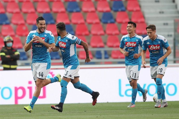 Kostas Manolas celebrando un gol con el Nápoles en la Serie A