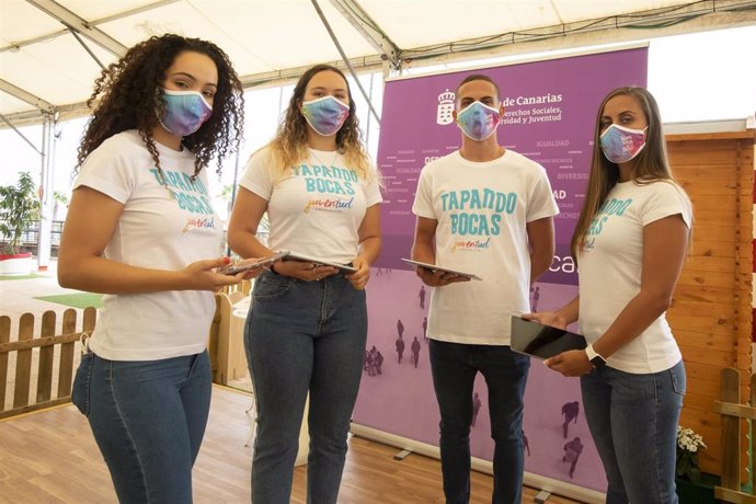 El Gobierno de Canarias inicia la 'Campaña Tapando bocas' enfocada en los jóvenes para que se conciencien de la necesidad de ponerse la mascarilla