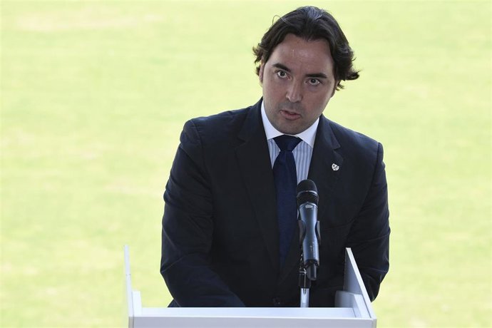 Raúl Martín Presa, presidente del Rayo Vallecano, durante un acto