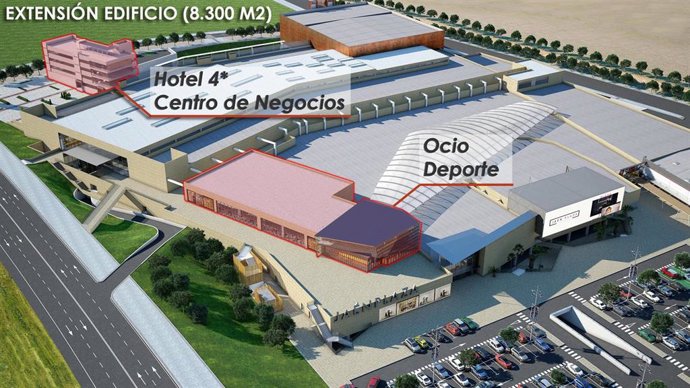 Recreación del centro comercial Jaén Plaza