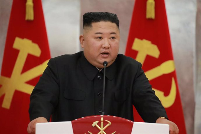 El líder de Corea del Norte, Kim Jong Un, durante el acto de conmemoración del 67 aniversario de la Guerra de Corea. 