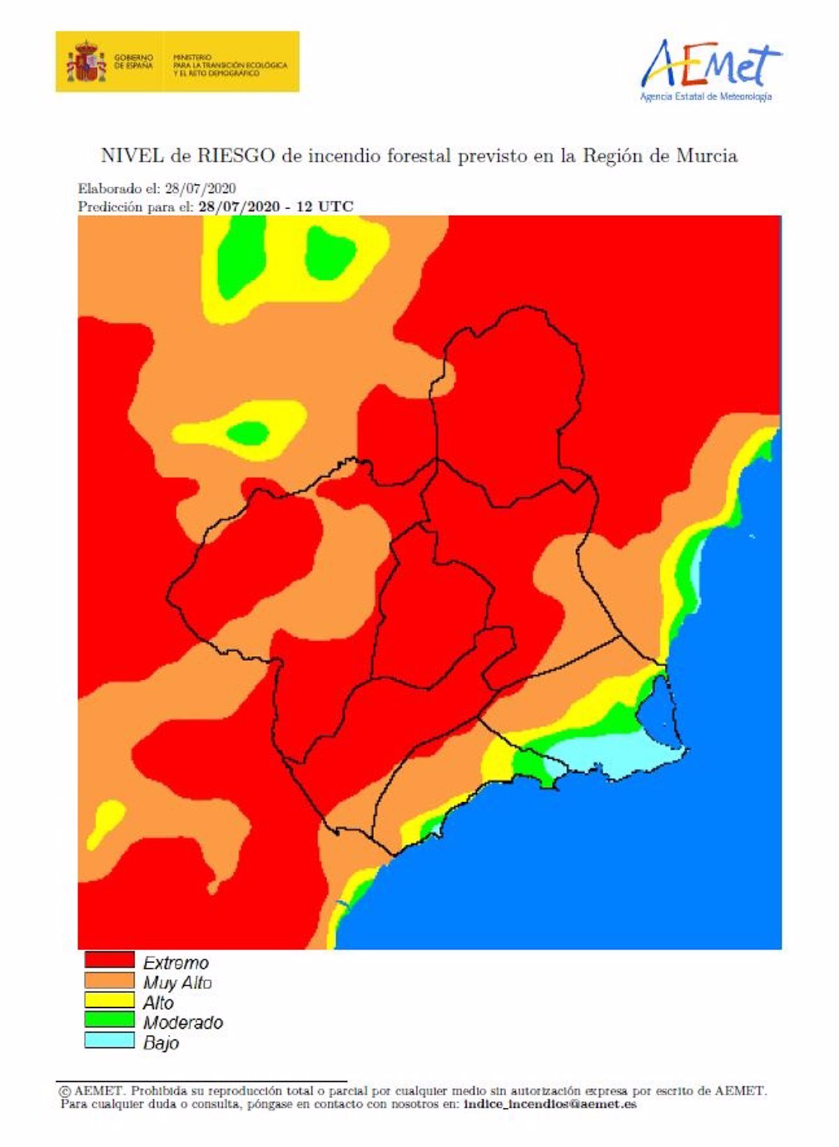 El Nivel De Riesgo De Incendio Forestal Previsto Para Este Master Es Extremo En Casi Toda La Región 1587