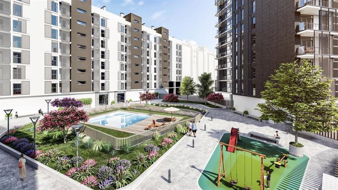 Simulación de Residencial Q, de Metrovacesa, cuya construción se ha iniciado en Quart de Poblet (Valencia)