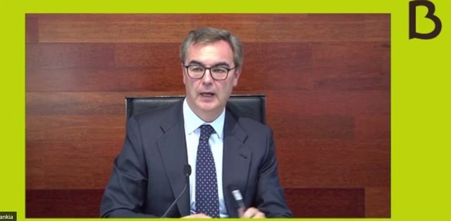 CEO de Bankia, José Sevilla, en la presentación de resultados del primer semestre de 2020.