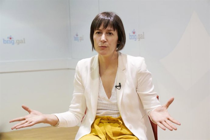 La candidata del Bloque Nacionalista Galego (BNG) a la Xunta de Galicia, Ana Pontón, en el Parlamento gallego durante una entrevista para Europa Press, en Santiago de Compostela, Galicia (España) a 22 de junio de 2020.