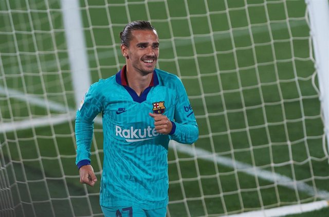 Antoine Griezmann celebrando un gol del FC Barcelona ante el Villarreal en LaLiga Santander 2019-2020