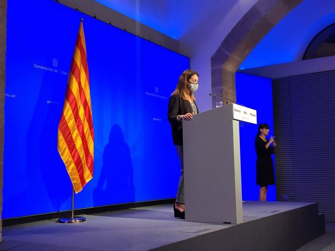 La consellera de Presidncia i portaveu del Govern, Meritxell Budó, en roda de premsa.
