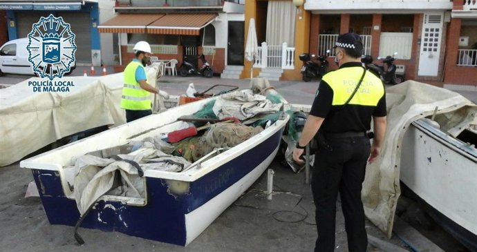 Dispositivo de Policía Local en embarcaciones playa Málaga