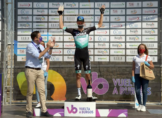 El corredor austriaco Felix Grobschartner (Bora-Hansgrohe), primer líder de la Vuelta a Burgos
