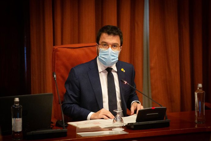 El vicepresident de la Generalitat, Pere Aragons, compareix al Parlament. Barcelona, Catalunya (Espanya), 14 de juliol del 2020.