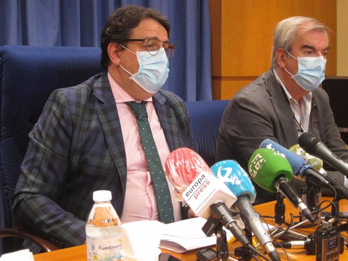 El consejero de Sanidad, José María Vergeles, en rueda de prensa en Badajoz