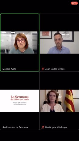 Presentación de La Setmana del Llibre en Catal con Montse Ayats, Joan Carles Girbés y Maringela Vilallonga