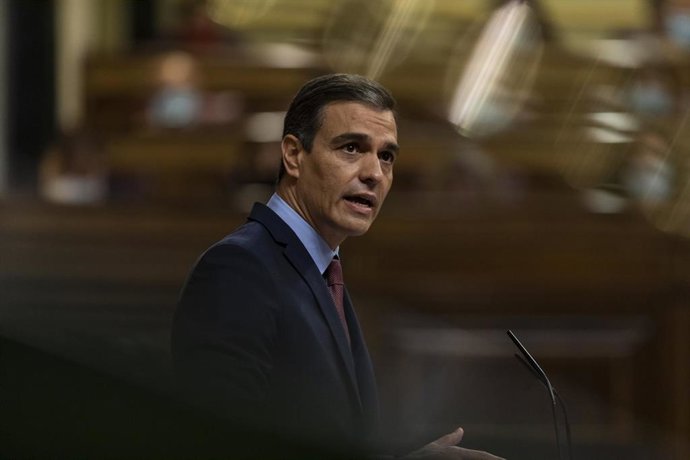 El presidente del Gobierno, Pedro Sánchez, en el Congreso