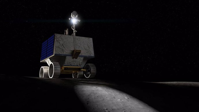 Ilustración del rover lunar VIPER de la NASA