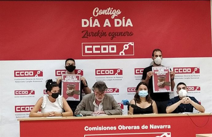 Rueda de prensa de CCOO este jueves.