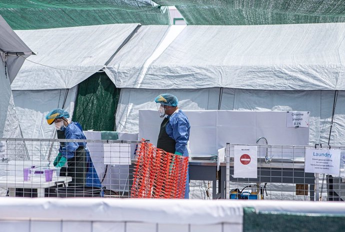 Instalaciones de MSF en Moria (Grecia) durante la pandemia de coronavirus