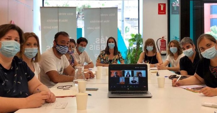 Primera reunión de la coordinora ejecutiva de Más Madrid, con Rita Maestre al frente.