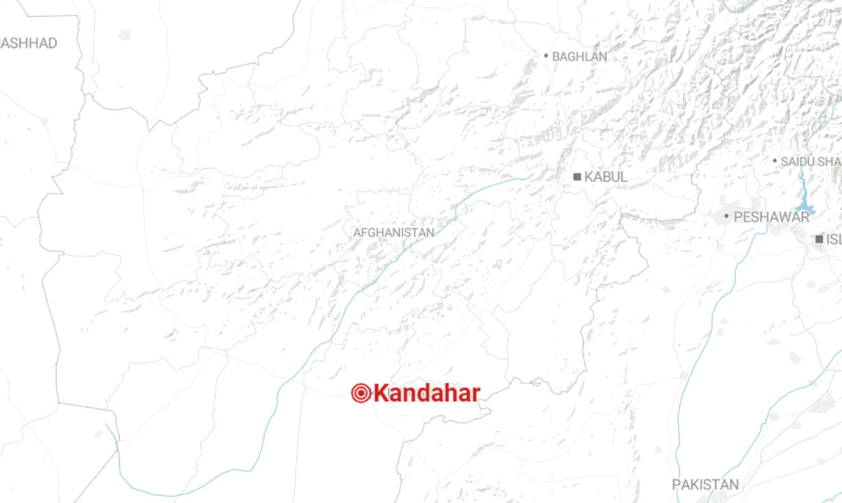 Mapa con la ubicación de la provincia de Kandahar en Afganistán