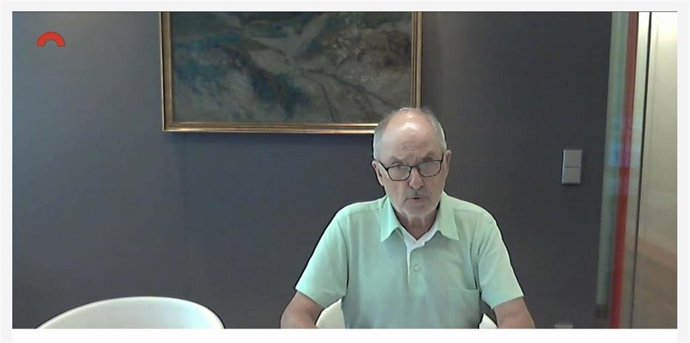 El síndic de Greuges, Rafael Ribó, expone en la comisión de Interior del Parlament el informe 'Deficiencias en materia de emergencia nuclear'. En Barcelona, el 31 de julio de 2020.