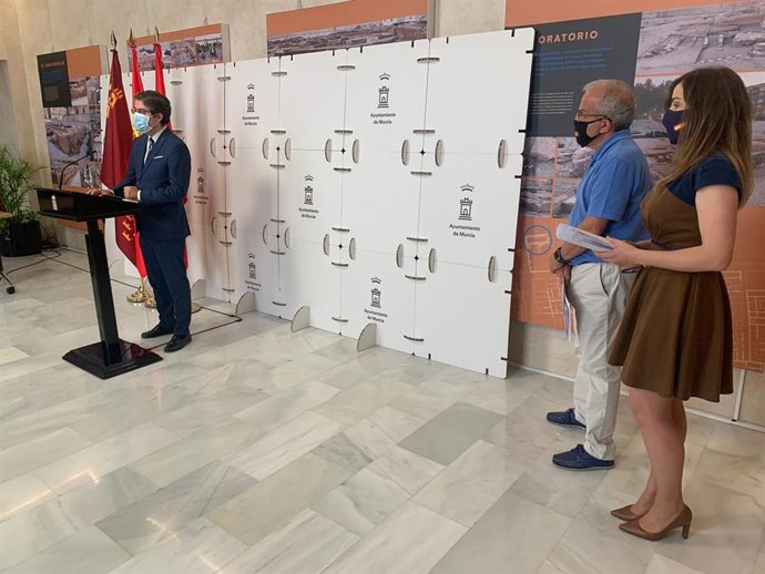 Rueda de prensa posterior a la Junta de Gobierno del Ayuntamiento de Murcia. Habla el concejal Jesus Pacheco