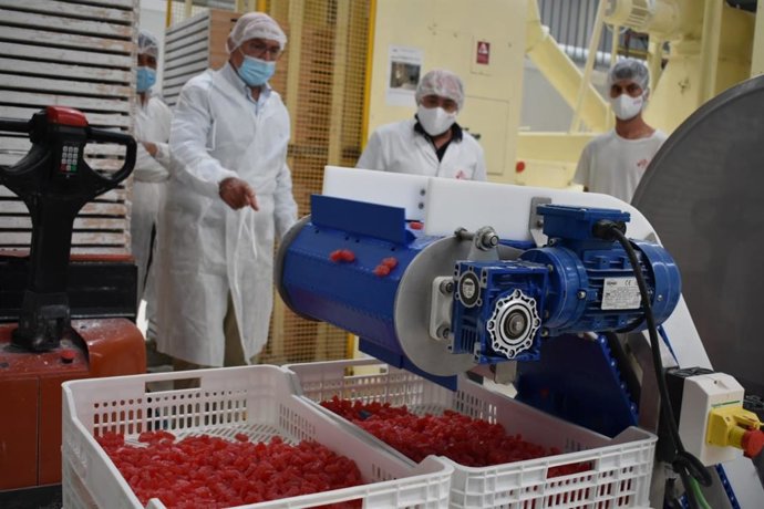 Carnero durante su visita a la empresa GolyDul, en Ávila.