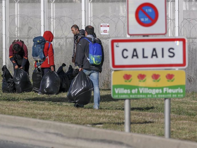 Migrantes en Calais, Francia.