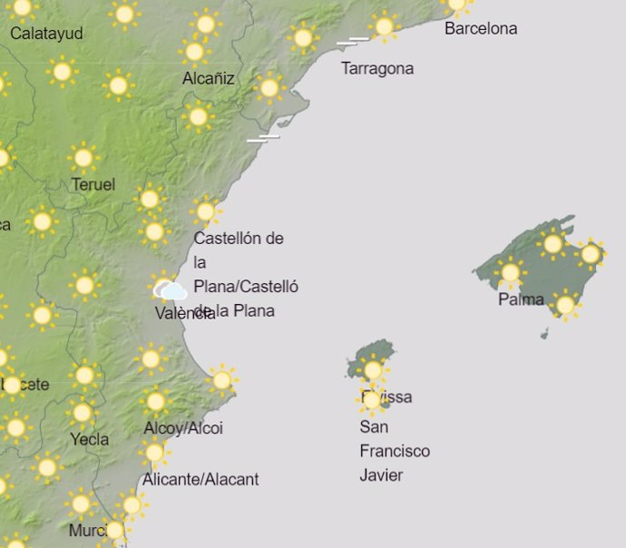 Predicción de Aemet para la Comunitat Valenciana del 1 de agosto de 2020