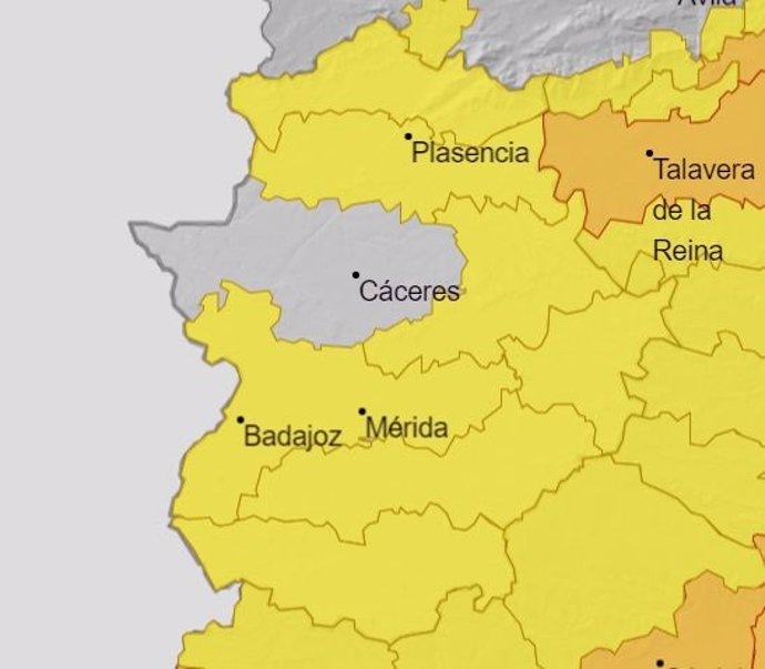 Avisos amarillos por calor en Extremadura