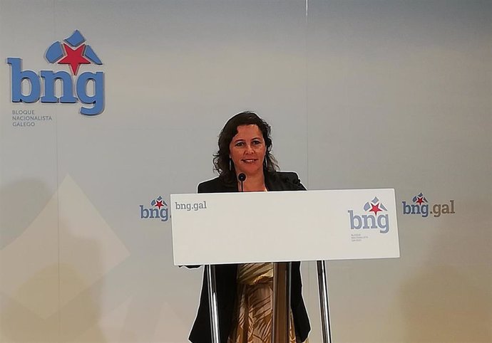 La portavoz del BNG en Europa, Ana Miranda, en una foto de archivo en una rueda de prensa