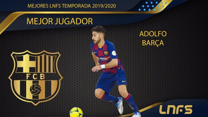 Adolfo, jugador del Bara, Mejor Jugador de la Liga Nacional de Fútbol Sala (LNFS) en la temporada 2019/20