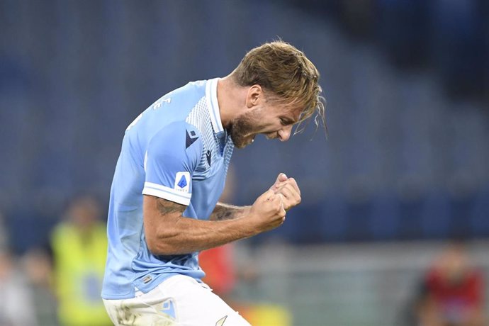 Ciro Immobile celebra un gol con el Lazio