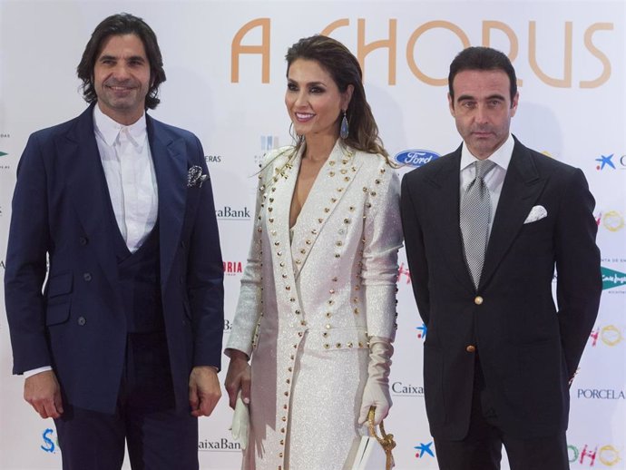 Javier Conde, Paloma Cuevas and Enrique Ponce attend the opening of the new theatre Soho Caixabank on November 15, 2019 in Malaga, Spain.